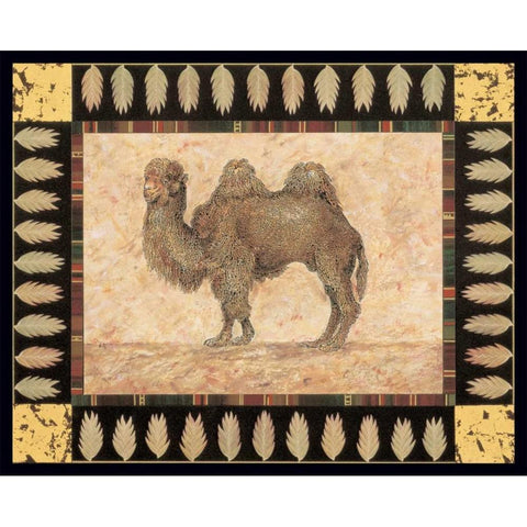 Camel Gold Ornate Wood Framed Art Print with Double Matting by Gladding, Pamela