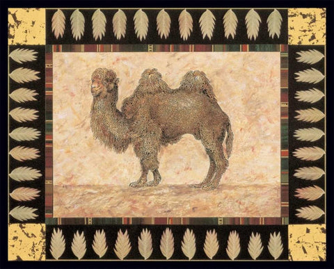 Camel White Modern Wood Framed Art Print with Double Matting by Gladding, Pamela