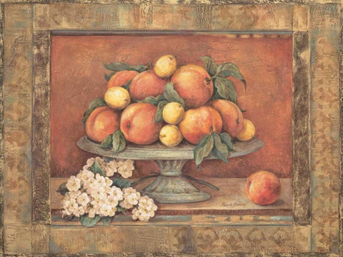 Florentine Peach Black Ornate Wood Framed Art Print with Double Matting by Gladding, Pamela