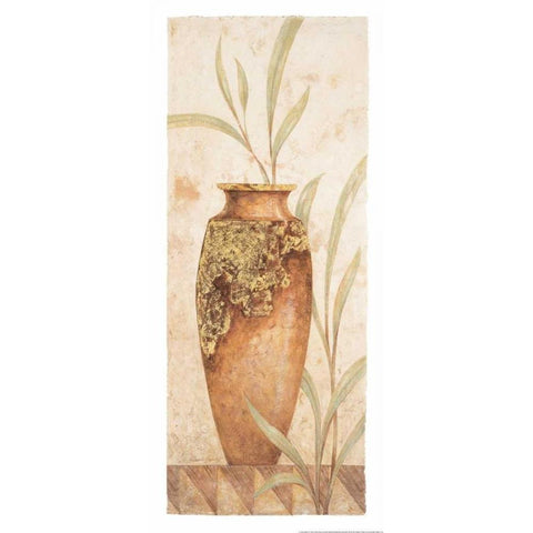 Rustic Venetian Urn I Gold Ornate Wood Framed Art Print with Double Matting by Gladding, Pamela