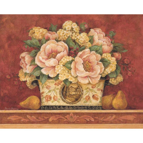 Peony Tapestry White Modern Wood Framed Art Print by Gladding, Pamela