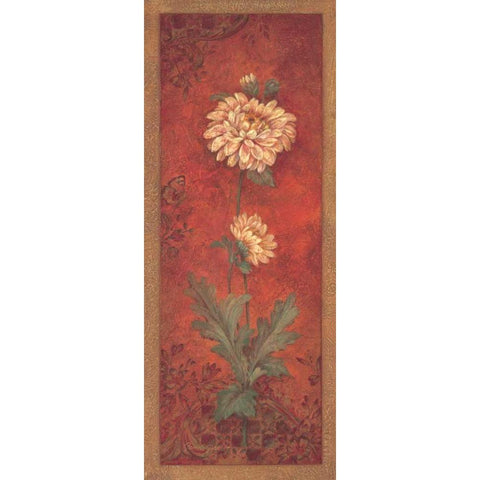 Chrysanthemum Gold Ornate Wood Framed Art Print with Double Matting by Gladding, Pamela