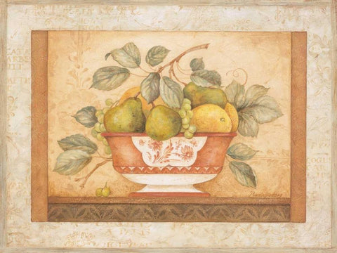 Frutta Alla Siena I White Modern Wood Framed Art Print with Double Matting by Gladding, Pamela