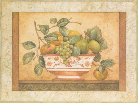 Frutta Alla Siena II White Modern Wood Framed Art Print with Double Matting by Gladding, Pamela