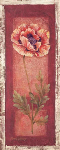 Red Door Poppy White Modern Wood Framed Art Print with Double Matting by Gladding, Pamela