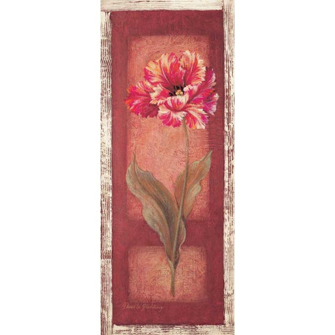 Red Door Tulip White Modern Wood Framed Art Print by Gladding, Pamela