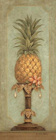 Pineapple and Pearls I Black Ornate Wood Framed Art Print with Double Matting by Gladding, Pamela