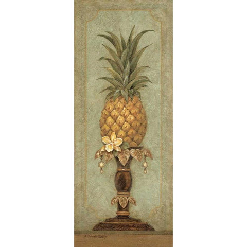 Pineapple and Pearls II Black Modern Wood Framed Art Print with Double Matting by Gladding, Pamela