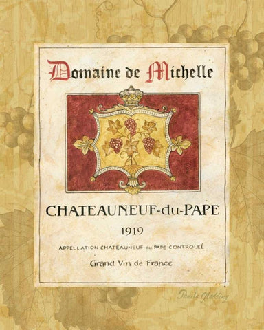 Chateauneuf du Pape White Modern Wood Framed Art Print with Double Matting by Gladding, Pamela