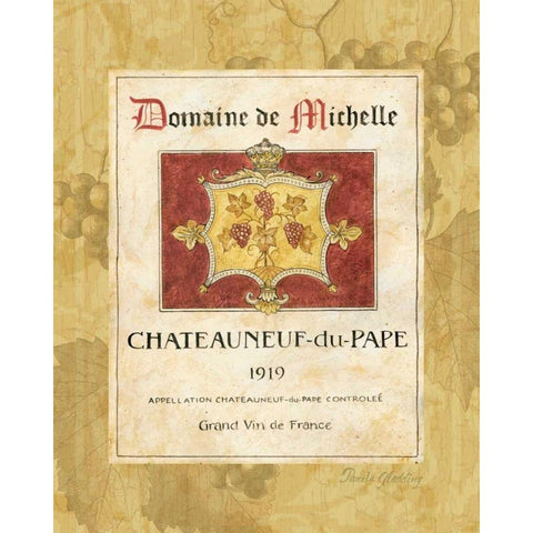 Chateauneuf du Pape Gold Ornate Wood Framed Art Print with Double Matting by Gladding, Pamela