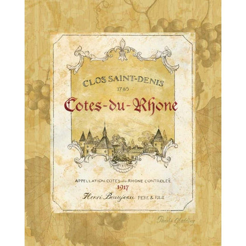 Cotes du Rhone White Modern Wood Framed Art Print by Gladding, Pamela