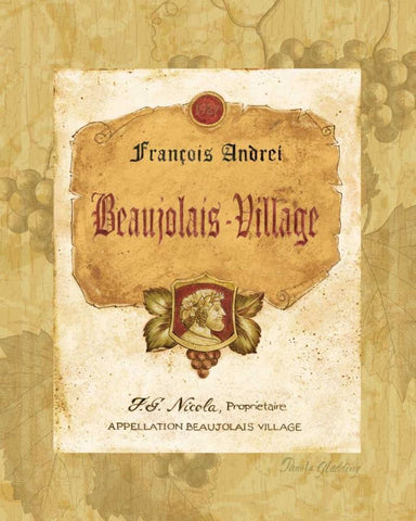 Beaujolais Village Black Ornate Wood Framed Art Print with Double Matting by Gladding, Pamela