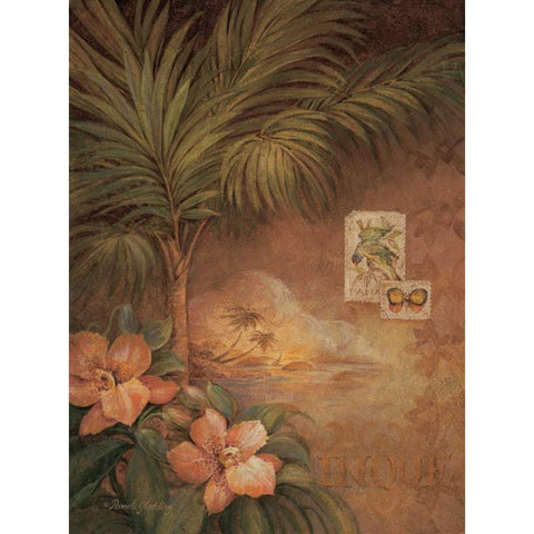 West Indies Sunset I Gold Ornate Wood Framed Art Print with Double Matting by Gladding, Pamela