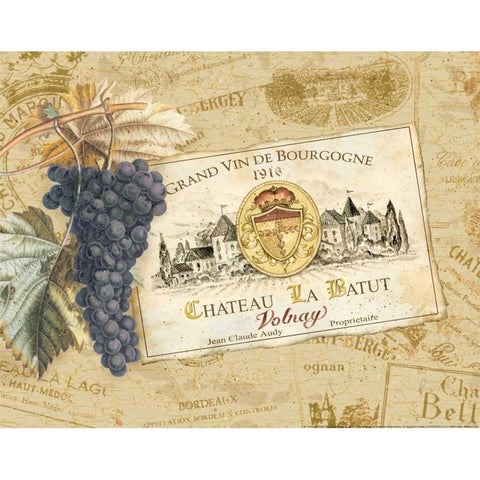 Chateau La Batut Gold Ornate Wood Framed Art Print with Double Matting by Gladding, Pamela