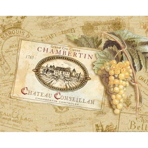 Chambertin Gold Ornate Wood Framed Art Print with Double Matting by Gladding, Pamela