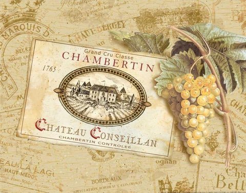 Chambertin Black Ornate Wood Framed Art Print with Double Matting by Gladding, Pamela