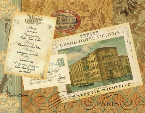 Grand Hotel Paris White Modern Wood Framed Art Print with Double Matting by Gladding, Pamela