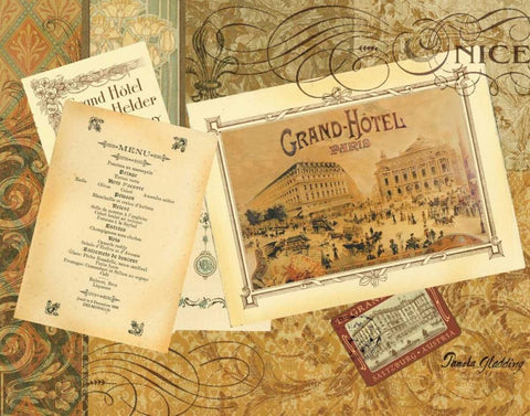 Grand Hotel Nice Black Ornate Wood Framed Art Print with Double Matting by Gladding, Pamela