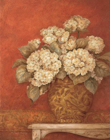 Villa Flora Hydrangeas White Modern Wood Framed Art Print with Double Matting by Gladding, Pamela