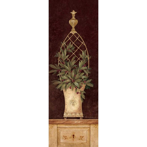 Olive Topiary I Gold Ornate Wood Framed Art Print with Double Matting by Gladding, Pamela