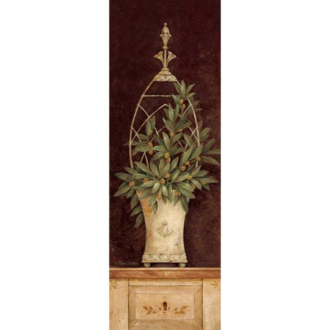 Olive Topiary II White Modern Wood Framed Art Print by Gladding, Pamela