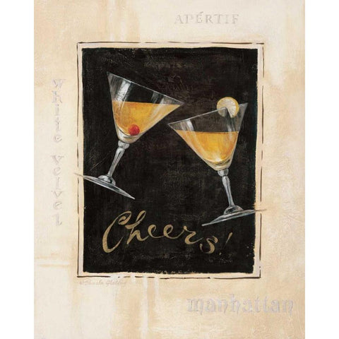 Cheers! I Black Modern Wood Framed Art Print with Double Matting by Gladding, Pamela