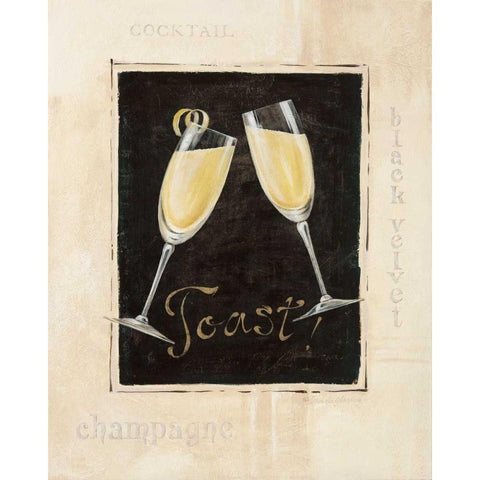 Cheers! II Black Modern Wood Framed Art Print with Double Matting by Gladding, Pamela