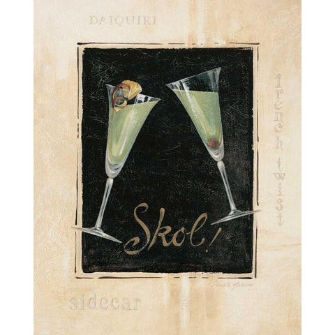 Cheers! III White Modern Wood Framed Art Print by Gladding, Pamela