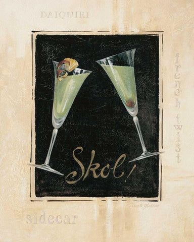 Cheers! III White Modern Wood Framed Art Print with Double Matting by Gladding, Pamela