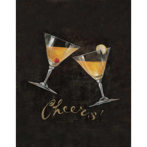 Cheers! I Black Modern Wood Framed Art Print with Double Matting by Gladding, Pamela