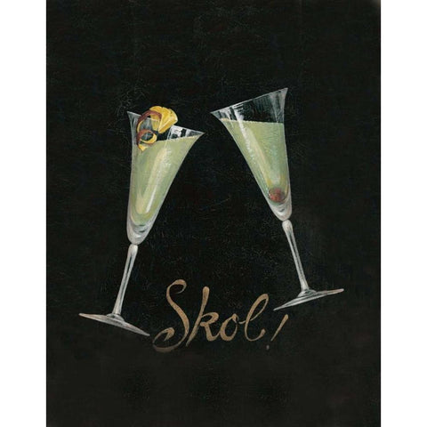 Cheers! III White Modern Wood Framed Art Print by Gladding, Pamela