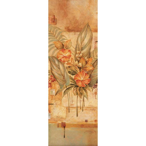 Mandalay Hibiscus Gold Ornate Wood Framed Art Print with Double Matting by Gladding, Pamela