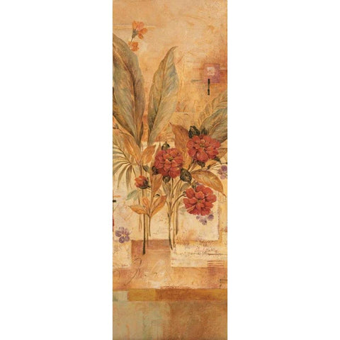 Mandalay Camelias Gold Ornate Wood Framed Art Print with Double Matting by Gladding, Pamela