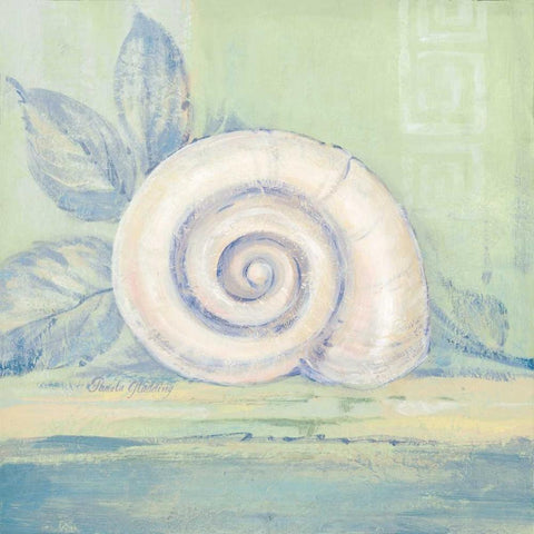 Tranquil Seashell III White Modern Wood Framed Art Print by Gladding, Pamela