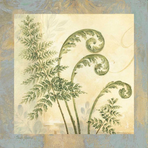 Leaf Botanicals III Black Ornate Wood Framed Art Print with Double Matting by Gladding, Pamela