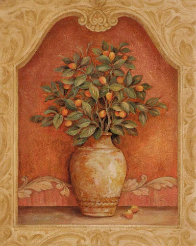 Sienna Fruit II Black Ornate Wood Framed Art Print with Double Matting by Gladding, Pamela