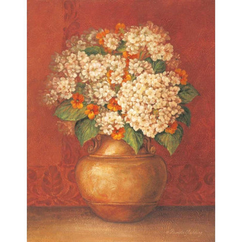 Tuscan Hydrangeas White Modern Wood Framed Art Print by Gladding, Pamela