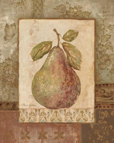 Rustic Pears I Black Ornate Wood Framed Art Print with Double Matting by Gladding, Pamela