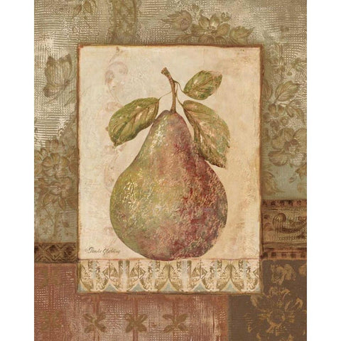 Rustic Pears I White Modern Wood Framed Art Print by Gladding, Pamela