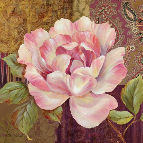 Esperance Rose Black Ornate Wood Framed Art Print with Double Matting by Gladding, Pamela