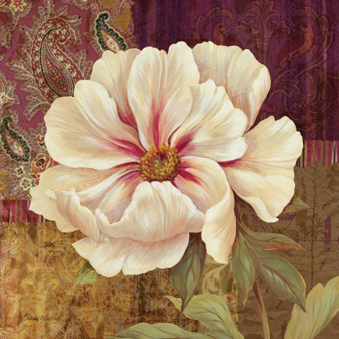 Esperance Peony White Modern Wood Framed Art Print by Gladding, Pamela