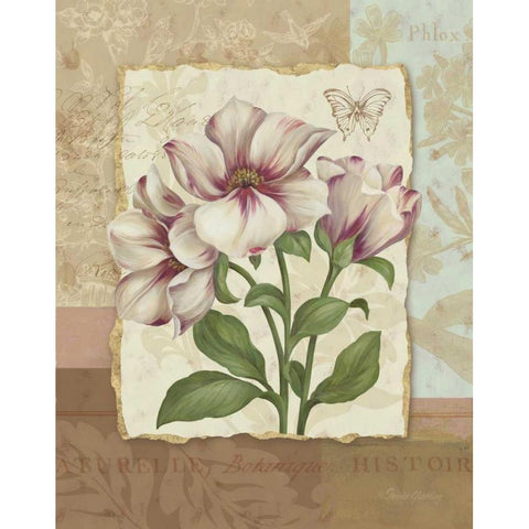 Flower Trio II Gold Ornate Wood Framed Art Print with Double Matting by Gladding, Pamela