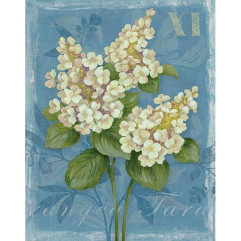 Tardiva Hydrangea Gold Ornate Wood Framed Art Print with Double Matting by Gladding, Pamela