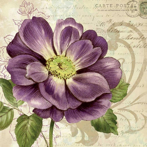 Study in Purple I Gold Ornate Wood Framed Art Print with Double Matting by Gladding, Pamela