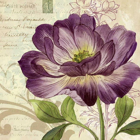 Study in Purple II Gold Ornate Wood Framed Art Print with Double Matting by Gladding, Pamela