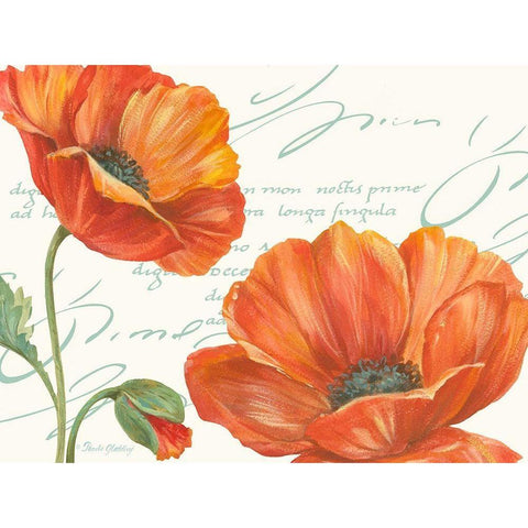 Orange Poppies I Black Modern Wood Framed Art Print by Gladding, Pamela