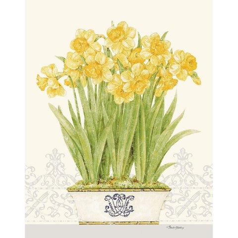 Imperial Daffodils Gold Ornate Wood Framed Art Print with Double Matting by Gladding, Pamela