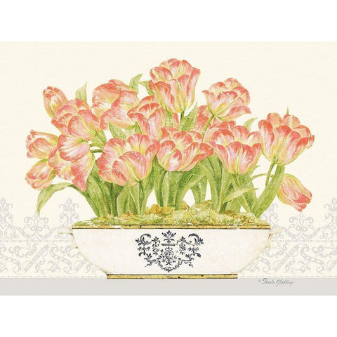 Imperial Tulips Horizontal White Modern Wood Framed Art Print by Gladding, Pamela