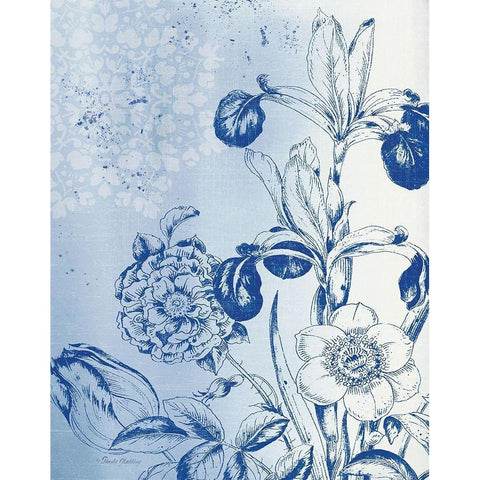 Wash Floral I Black Modern Wood Framed Art Print by Gladding, Pamela