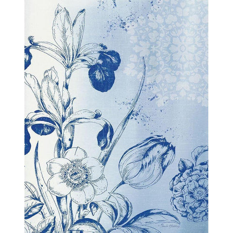 Wash Floral II Gold Ornate Wood Framed Art Print with Double Matting by Gladding, Pamela